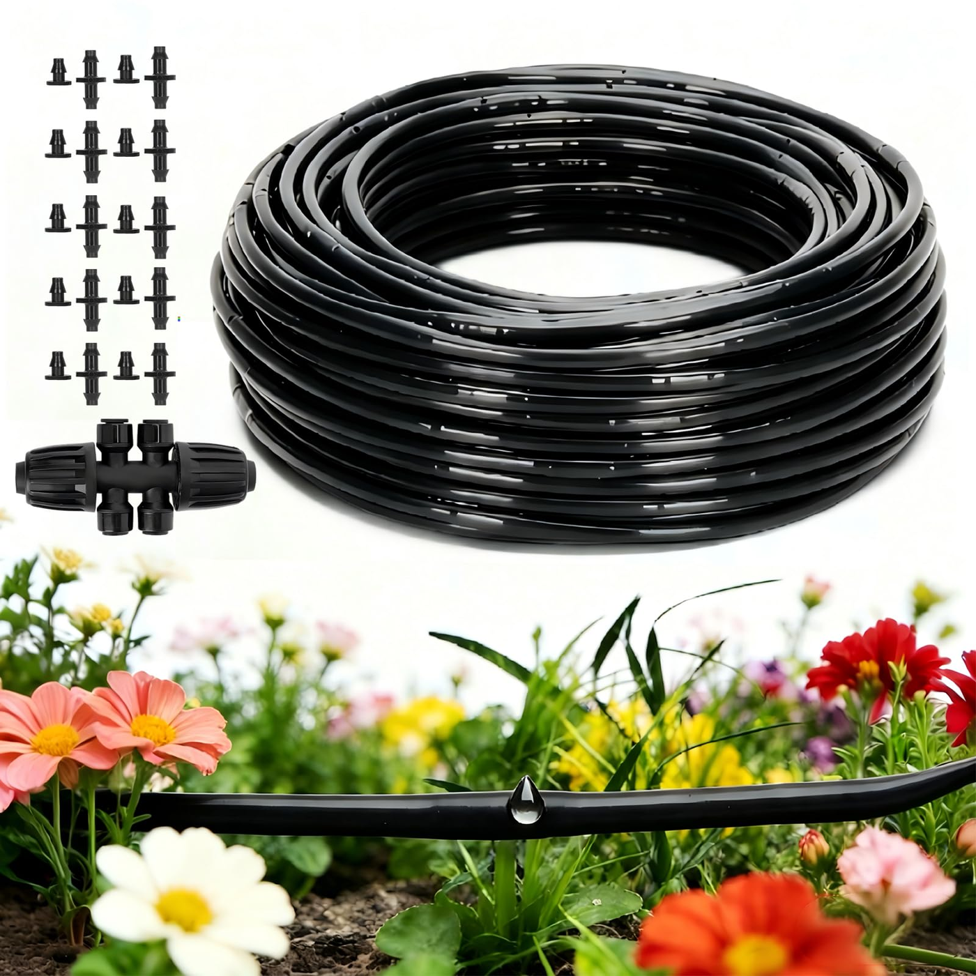 Drip Irrigation Kit Starter Medium (100 ft tubing, 40 emitters) product photo